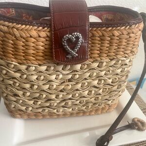Brighton Sadie Straw and Raffia Woven Shoulder Bag